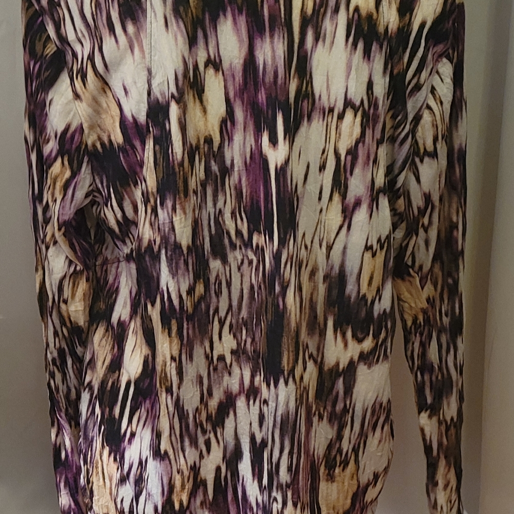 Vera Wang Purple Crinkle Blouse Size XL - Picture 4 of 4